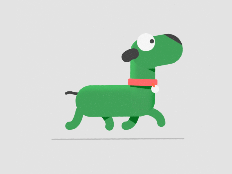 Green Dog after effect animate animation dog running cycle shapes