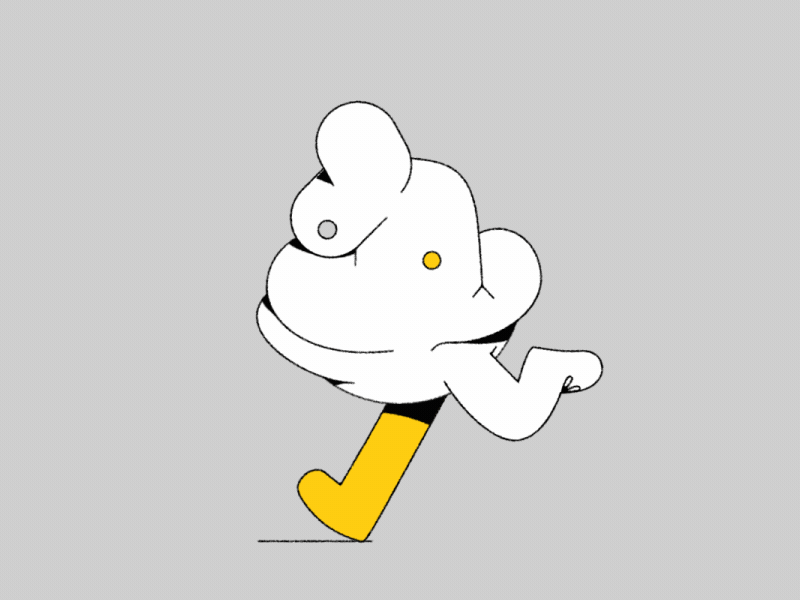 Yellow Legg after effect animation character animation character design loop photoshop run