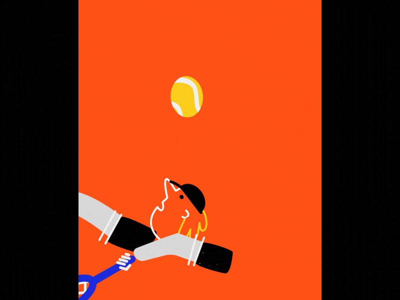 Tennis character animation graphic design shapes character design romain loubersanes animation 2d tennis sport motion photoshop after effect animation