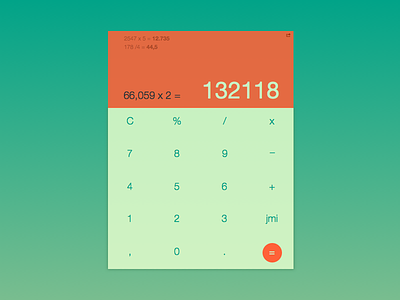 Calculator 004 calculator card challenge daily form gradient numbers ui ux