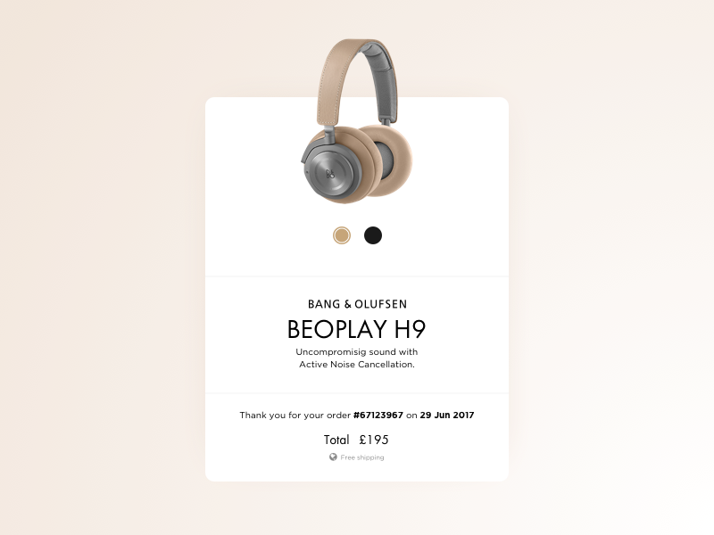 Email Receipt invoice receipt email headphones day 016 bright scheme bright palette dailyui
