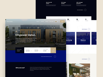 Royal Estate - Landing Page Concept blog booking buildings clean design estate agency finding home homepage house interface landingpage property real estate agency realestate ui ux website