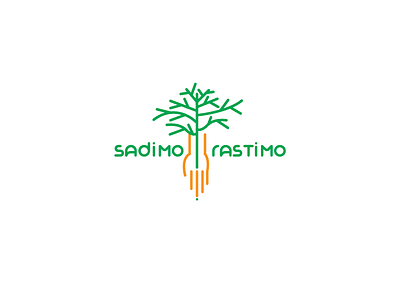 Sadimo i rastimo / plant and grow hand logo nature tree