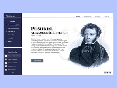 Pushkin.fan 1 design minimal typography ui web website