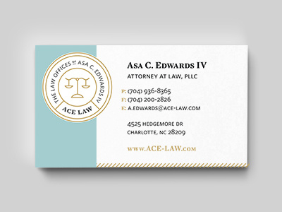 ACE LAW Card Mock business card law firm lawyer logo