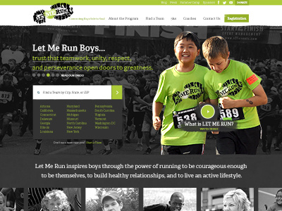 Let Me Run - Home boys run running running club teen web design website
