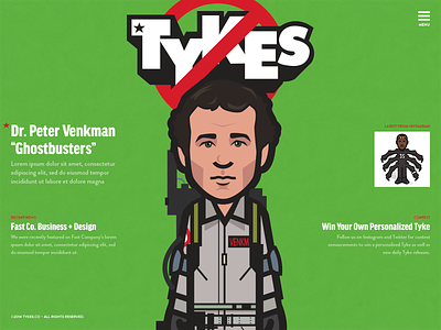 Tykes.co layout magazine responsive tykes web design
