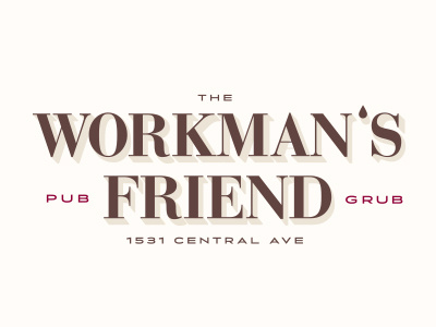 The Workman's Friend bar bodoni irish logo pub restaurant