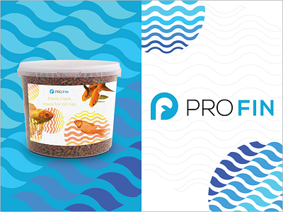 Official Pro-fin Logo & Product Label branding design fin logo fish fish food fish label fish logo label logo logomark logotype vector