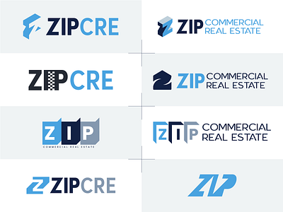 ZipCRE Logo Concepts branding design logo logomark logotype real estate vector