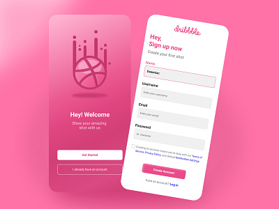 Sign up page - Dribbble