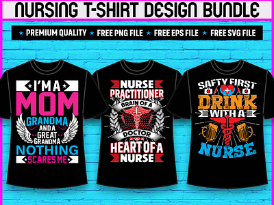 Nursing T-Shirt Design Bundle