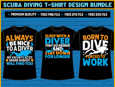 Scuba Diving T-Shirt Design apparel bubble creative design fish illustration man mask scuba scuba diver scuba diving scuba diving t shirt shirt underwater vector water