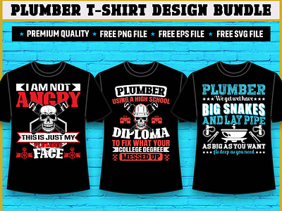 Plumber T-Shirt Design bundle