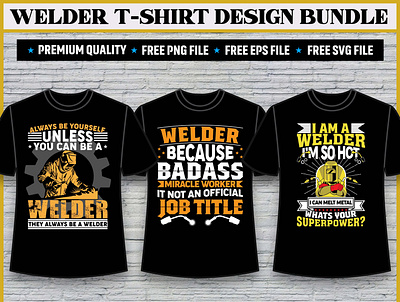 Welder T-Shirt Design bundle apparel apron banckground branding creative design grunge handy helmet illustration shirt vector warning welder welder equipment welder mask welder t shirt welder t shirt design welder tools