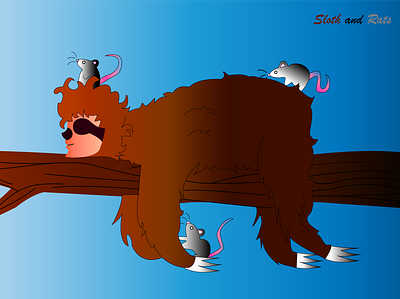 Sloth and rats animals design illustration nature rats sloth