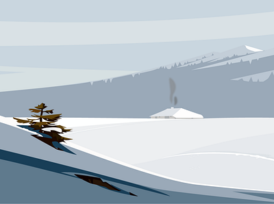 Illustration d'un paysage hivernal pour un site web de JDR