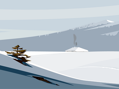 Illustration d'un paysage hivernal pour un site web de JDR