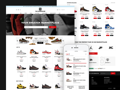 The Rarehouse - Landing Page design ecommerce fashion homepage hypebeast interface landing page marketplace nike responsive shoes shopping sneakers ui user interface web design website