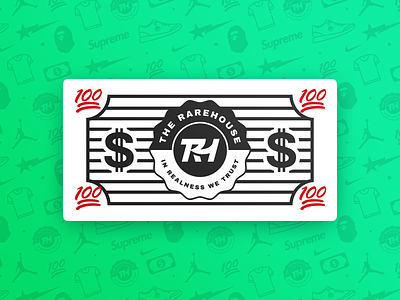 The Rarehouse - Stickers freebie hypebeast illustration marketplace money shopping sneakerheads sticker sticker design supreme