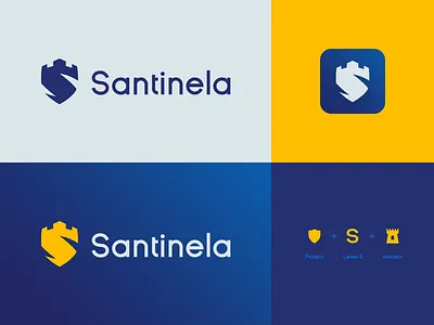 Santinela Logo Design app icon branding cmms erp icon identity industrial equipment letter s logo logo design logomark maintenance monitoring protection saas safeguard security shield uptime