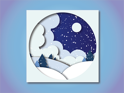 winter wonderland Card design illustration illustrator ui ux vector web