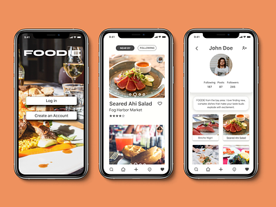 Foodie App app design ui ux