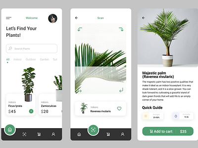 Plant Store app design ui ux