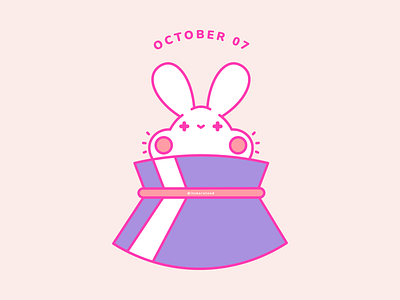 Day 07: Magical Bunny bunny design flat graphic design hat illustration magic october ui vector vectorillustration