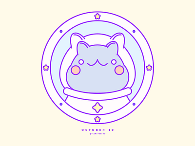 Day 10: Galactic Cat cat design drawtober flat galactic graphic design illustration october space ui vector vectorillustration
