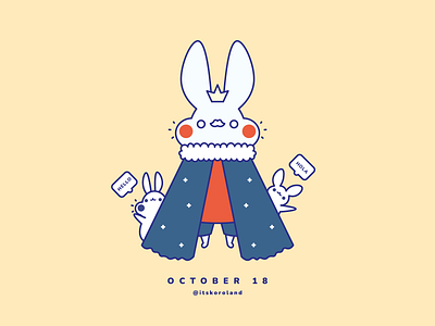 Day 18: King bunny design drawtober flat graphic design illustration king october rabbit ui vector
