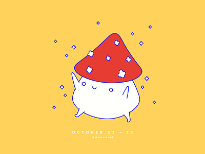 Day 21 + 22: Mushroom Creature creature design flat graphic design illustration mushroom october ui vector yellow