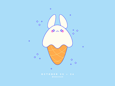 Day 23 + 24: Ice cream bunny design drawtober flat ghost graphic design illustration october ui vector