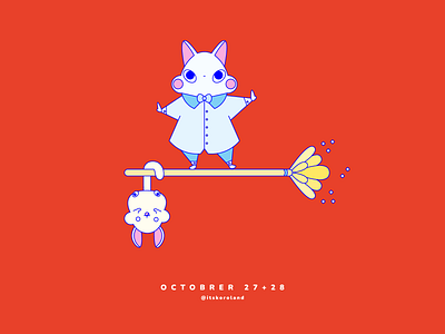 Day 27 + 28: Beginner Magic Cat broom cat design flat graphic design illustration magic magical october ui vector