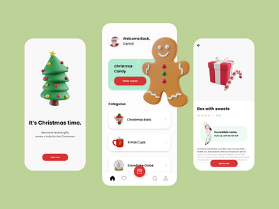 Christmas app app design illustration ui ux