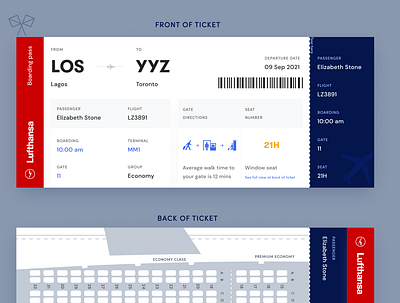 Lufthansa's Boarding Pass; Heuristics Evaluation & Redesign boardingpass flight lufthansa