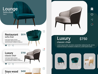 Furniture chair app design ui