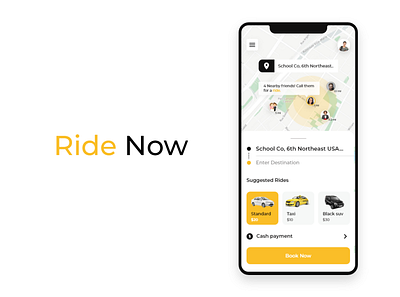 Ridee now carbook ride now ridebook rideshare travel app uidesign uiux