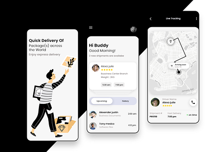 delivery app app screens concept design delivery app design ui design uiux uxdesign