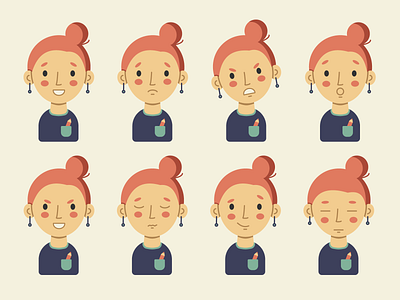 emotions ☺ adobe illustrator character design emotions illustration pencil vector