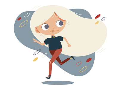 😱escaping 😱 adobe illustrator character girl illustration running vector