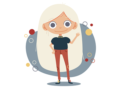 😊salut! ça va? 👋 adobe illustrator character girl hello illustration vector