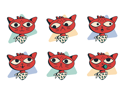 cat emotions adobe illustrator cat character design emotions illustration vector