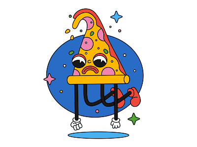 Sad pizza 🍕 adobe illustrator app cartoon character design food illustration mascot pizza sad slice traditional cartoon vector web