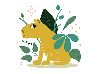 Capybara 🌱 adobe illustrator animal capybara character forest ill illustration vector web