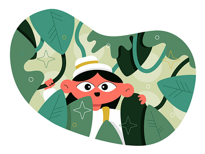 In the jungle 💚 adobe illustrator character design girl illustration jungle search vector web