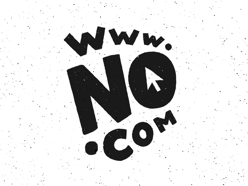 www.no.com black drawing lettering no white