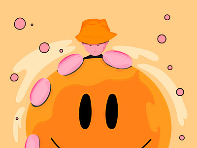 Be happy happy illustration orange personaje sunday