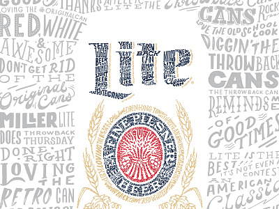 Miller Lite poster beer graphic design illustration lettering typography