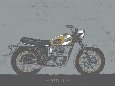 zig zag wanderer bike design illustration motorcycle triumph